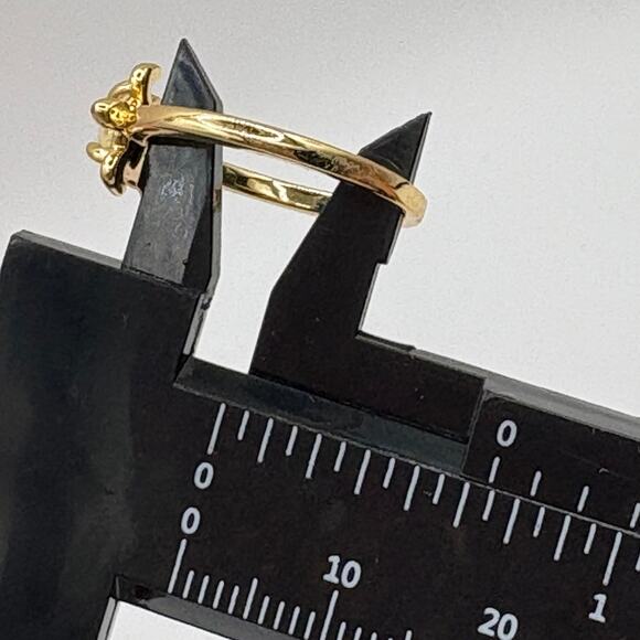 Gold Plated Sea Turtle Synthetic Opal Ring - Size 7 Nautical Jewelry - Picture 4 of 4